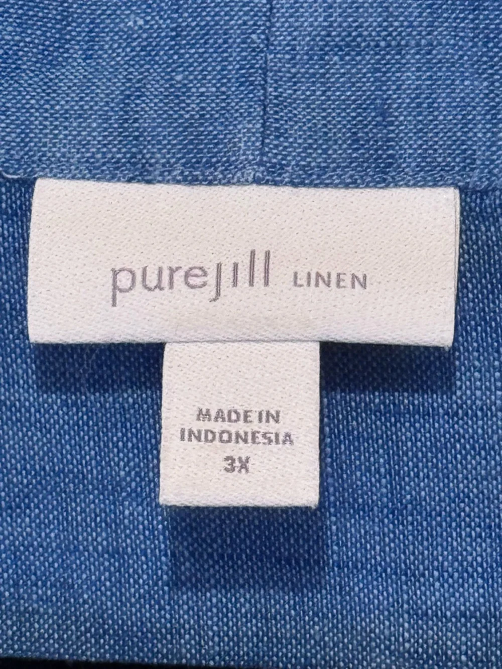 J. Jill - Pure Jill - Linen Button-Front Tunic Women’s Plus Size 3x - Picture 8 of 9